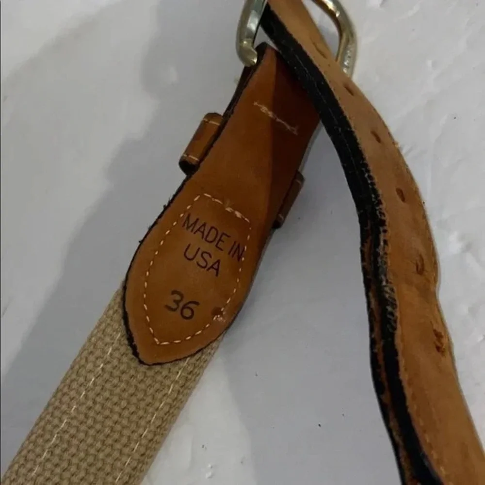 ZEP-PRO Embroidered Nubuck Fishing Scene Outdoor Wildlife Belt Size‎ 36